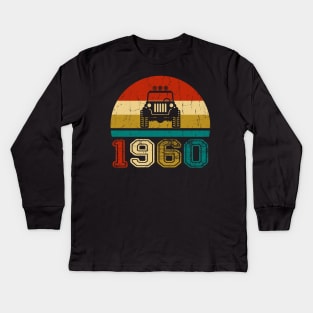 Vintage Jeep 1960 Birthday Jeep Gift Kids Long Sleeve T-Shirt